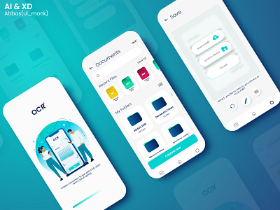 splash screen and home page for OCR icon illustration illustrator mobile app design ui ux xd design