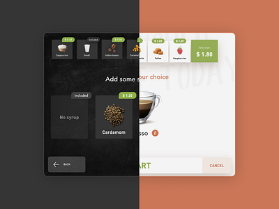 Schaerer Coffee Soul Select beverage cappuccino coffee machine concept customization espresso flavour hmi interface latte product schaerer screen ui uidesign user interface