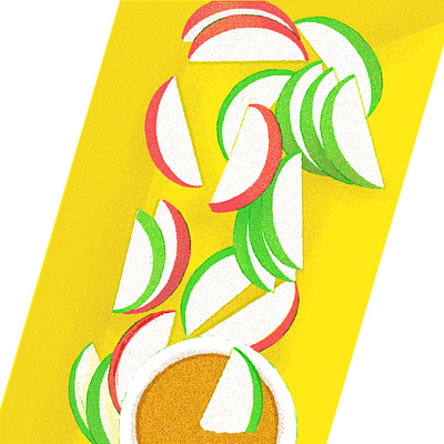 Apples, for 21 Days of Good Health apple apple slices branding colorful design digital art food illustration fruit illustration good health illustration