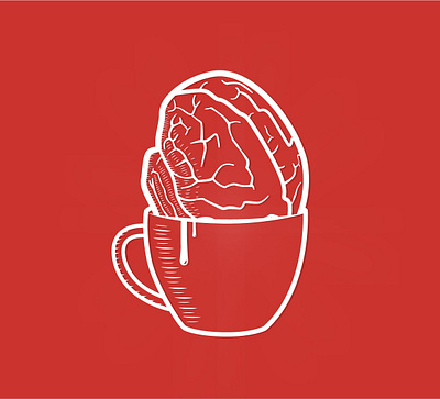 Burnout dip brain brain coffee brain tea burnout burnout dip digital illustration illustration