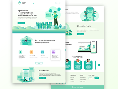 farmer space website design agriculture design farmer illustration landing page landing page design social network start up ui ux