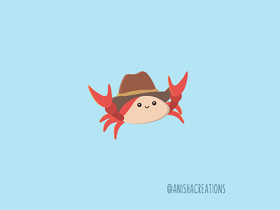 Claw Boi cartoons character cowboy crab cute cute animals cute art design flatdesign funny illustration kawaii puns tiny