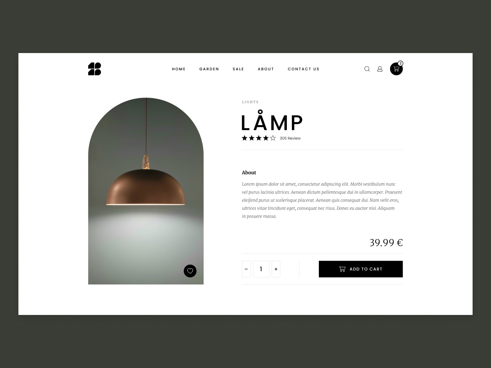 Lamp - Product landing page design ecommerce furniture graphic design graphic designer lamp landing page landingpage minimal typography ui ui design user interface ux ux design uxui web design webdesign webshop website