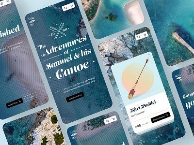 #64 Canoe Adventures Details 🛶 | 99+ Days in the Lab adventure canoe figma gradient grid menu mobile mobile app ocean photoshop samuel story tile water