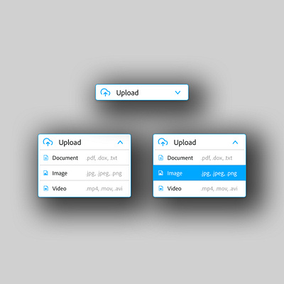 Daily UI 027 - "Dropdown" daily ui daily ui challenge dailyui dailyuichallenge design dropdown file upload illustration menu ui upload upload file