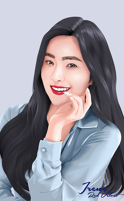 Irene Red Velvet Vector cartoon design fan art fanart illustration simple smile smiley face smudge vector vector art vector illustration vectorart