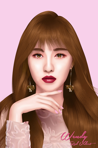 Wendy Red Velvet Vector cartoon design fan art fanart illustration simple smudge vector vector art vector illustration vectorart