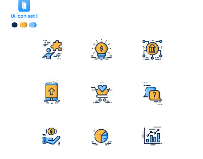 UI Iconography-With filled outline and glyphs icons best business complex design icon design iconography iconset oldschool presentation ui ui ux