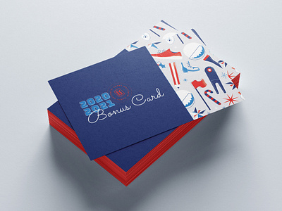 TPC Holiday Bonus Card Design | 2020 | Comp 60s bonus gift card golf icons illustration pattern sports tpc vintage