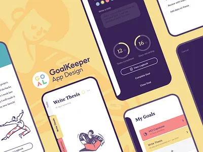 GoalKeeper Interaction App Design interaction design productivity task management ui ux ux design