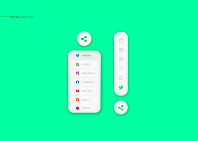 Social share app app design app ui color daily ui design facebook google instagram share sns social social share twitter ui ux ux ui web web design youtube