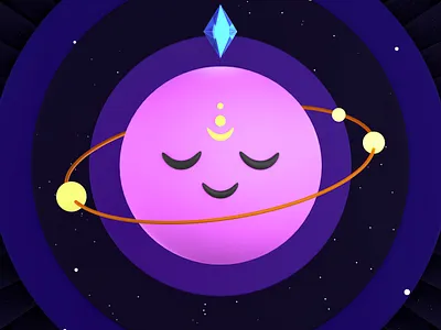 Pink Planet 3d abstract calm character cosmos crystal geometry illustration meditation render space stars
