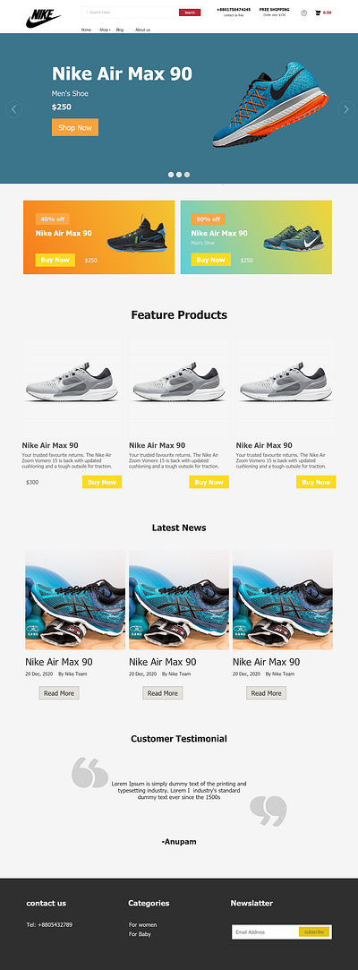 An E-commerce landing page app design ui ux web