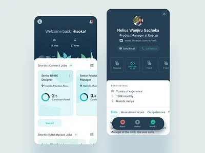 Hire talent clean gradient illustration minimalist mobile mobile app ui user interface ux vector