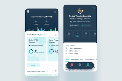 Hire talent clean gradient illustration minimalist mobile mobile app ui user interface ux vector