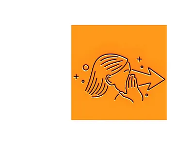 Secret arrow direction girl hand icon illustration line rumor secret