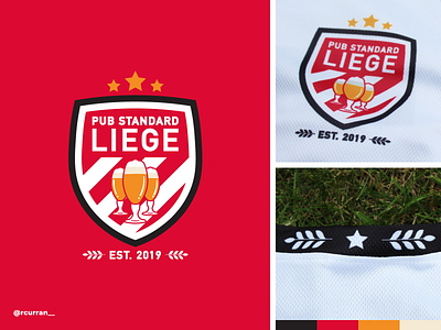 Pub Standard-Liege Branding 2d adobe illustrator brand branding colour palette design football gold icon illustraion logo red simple soccer soccer logo stripes styleguide team logo typography vector