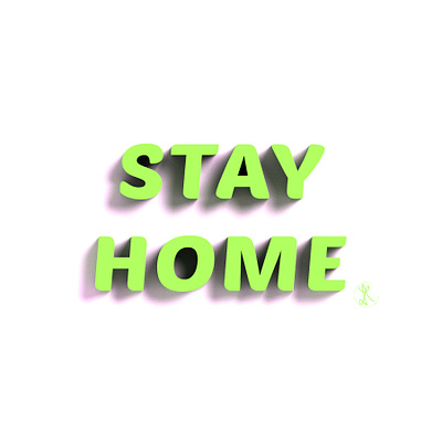 Stay home, shadows and lettering 3d adobe art artwork creative design green illustration illustrator lettering letters logo shadow