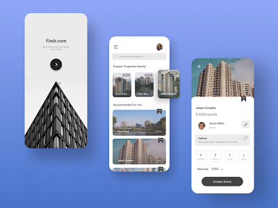 Findr - Property Searching App app design ui ux