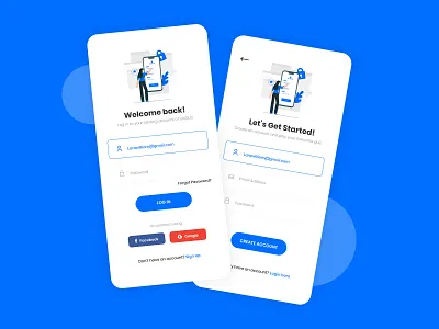 Sign Up & Sign In Screens UI Design app design app designer branding design mockup ui ui design uiux