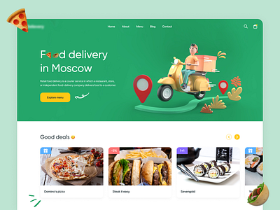 Food Delivery Website Design creative design deliver delivery app delivery food delivery website food food app illustration interface ui ux vector web design