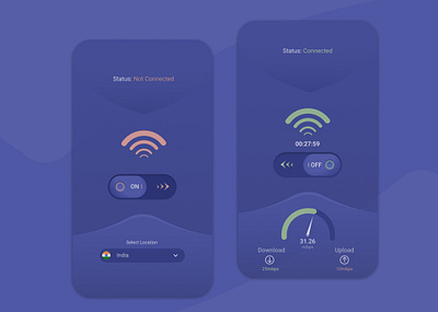 VPN App app design minimal ui ux web