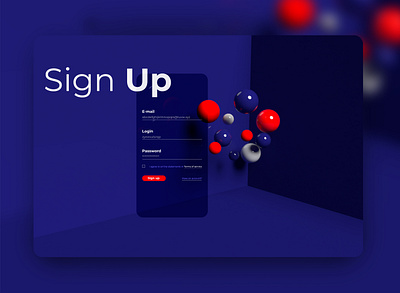 Daily UI 001 sign up 2021 app blue dailyui design geometric minimal red sign up simple ui web