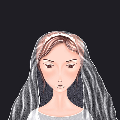 The Bride is Sad art artwork avatar branding bride design drawing fashion girl illustration procreate sketch sketching