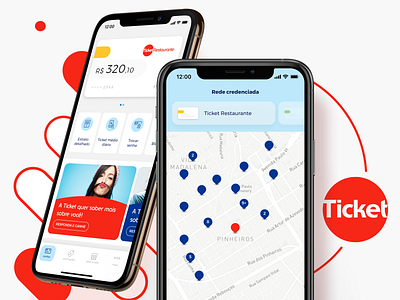 App Ticket ad app banner blue branding card carousel design edenred employee finance merchant money pin red restaurant ribbon ticket ui ux