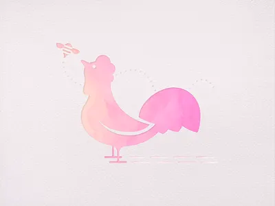 The chicken and the bee animal bee bird fly friends illustration texture tracks