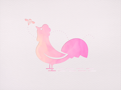 The chicken and the bee animal bee bird fly friends illustration texture tracks