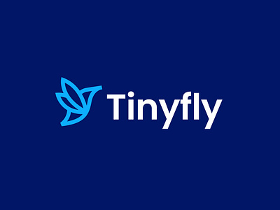 Tinyfly Concept animal ashraful.art best logo designer in dribbble bird bird logo blue brandoxe elegant flat fly identity design line logo designer logo for sale mark minimal symbol unused vector wings