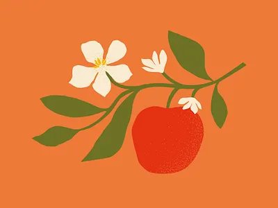 One apple & three flowers abstraction apple flower apple tree botanical illustration design flowers fruits illustration simple vector vector illustration vectorart veggies