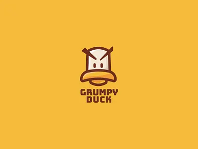 Grumpy Duck animal branding cute design duck duck logo etsy shop grumpy happy icon illustration kawaii logo mascot minimal vector