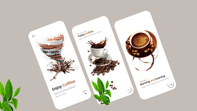 food delivery app app coffee coffee bean coffee cup coffeeshop design illustration minimal ui ux