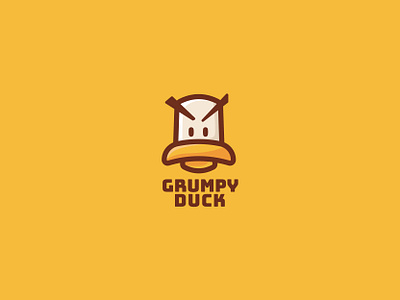 Grumpy Duck animal branding cute design duck duck logo etsy shop grumpy happy icon illustration kawaii logo mascot minimal vector