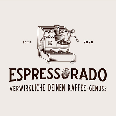 espressorado classic coffee handdrawn illustration logo vector vintage vintagelogo