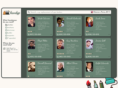 handyp design figma handman handyman hiring mockup ui web design