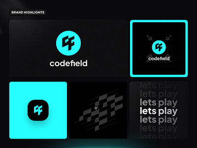 Codefield - logo design 2025 brand brand identity codefield developers letsplay lightblue logodesign pattern