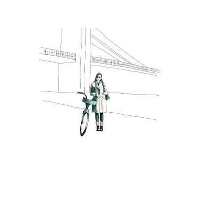 painting bike bike ride branding brooklyn bridge colorful design digital paint digital painting graphic graphic design illustration nyc self portrait