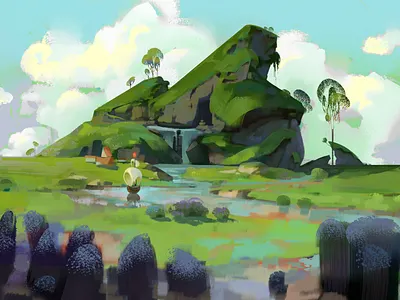 Happy place environment green illustration mountain photoshop trees