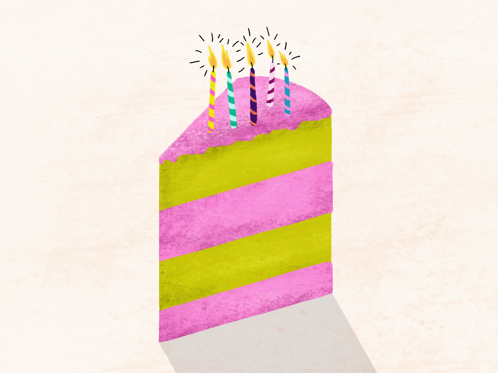 Birthday Cake Gif by Ines | nesnes on Dribbble, image size:1600x1200