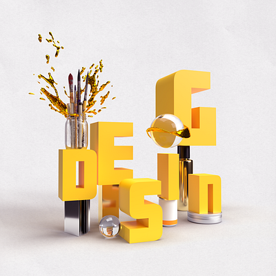 DESIGN 3d composition adobe dimension typography