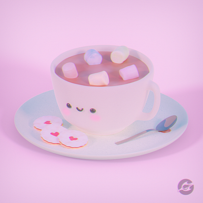 Chocolate & Cookies 3dart 3dartist 3dillustration 3dmodel 3dmodelling b3d blender blender3d blenderart blenderartist blendercycles blenderrender cuteart cyclesrender digitalart illustration render softart