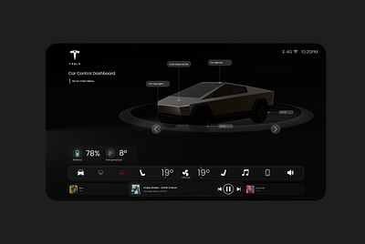 Cybertruck Interface card glassmorphism interface logo minimal tesla ui