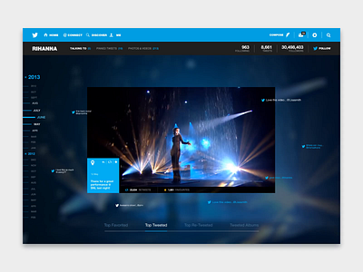 Twitter Music - Live Tweets blue feed gallery interface twitter twitter feed ui ux web design website