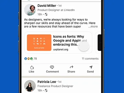 LinkedIn Post Links app design figma linkedin linkedin post mobile design prototype prototyping social media ui ui design user interface user interface design