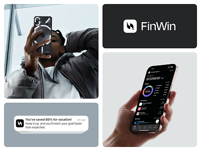 FinWin - Financial Management App | UI/UX bank blockchain crypto finances logo mobile mockup modern ui ux