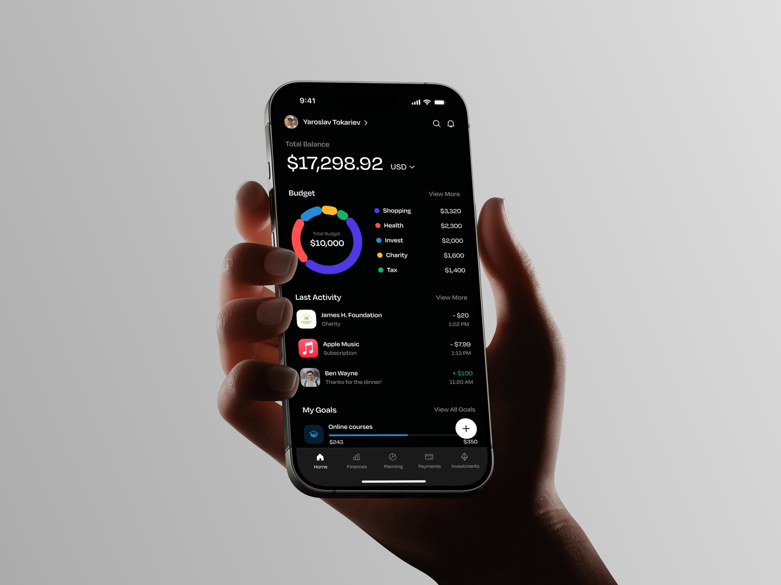 FinWin - Financial Management App | UI/UX blockchain crypto finances fintech logo mobile mockup modern ui ux