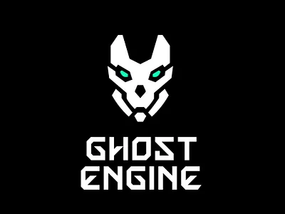 Ghost Engine branding cyberpunk engine futuristic geometric ghost graphic logo mech shapes skull sticker vector